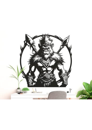 DFF8901GHFKJ-Maymun Savaşçı Duvar Tablosu