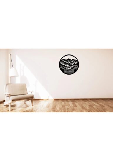 STG4567PQRHF-Yuvarlak Doğa Manzarası Mini Duvar Tablo