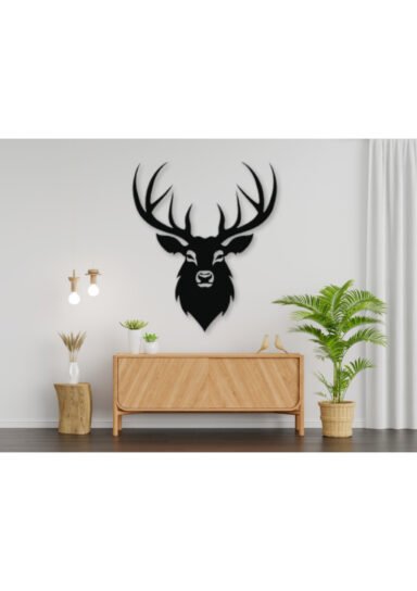 MNK2345STKPL-Geyik Başı Mini Duvar Tablosu