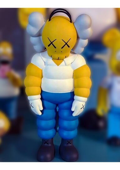 TNC3151KWSSP-Kaws Simpson Boyalı Figür Kaws Bart Figür Büyük Boy 20CM