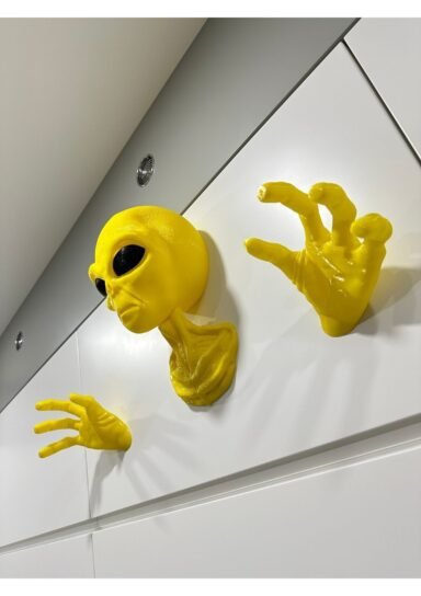 SZKSN227-Kulaklık Standı Xl Alien Uzaylı Duvar Dekorasyonu