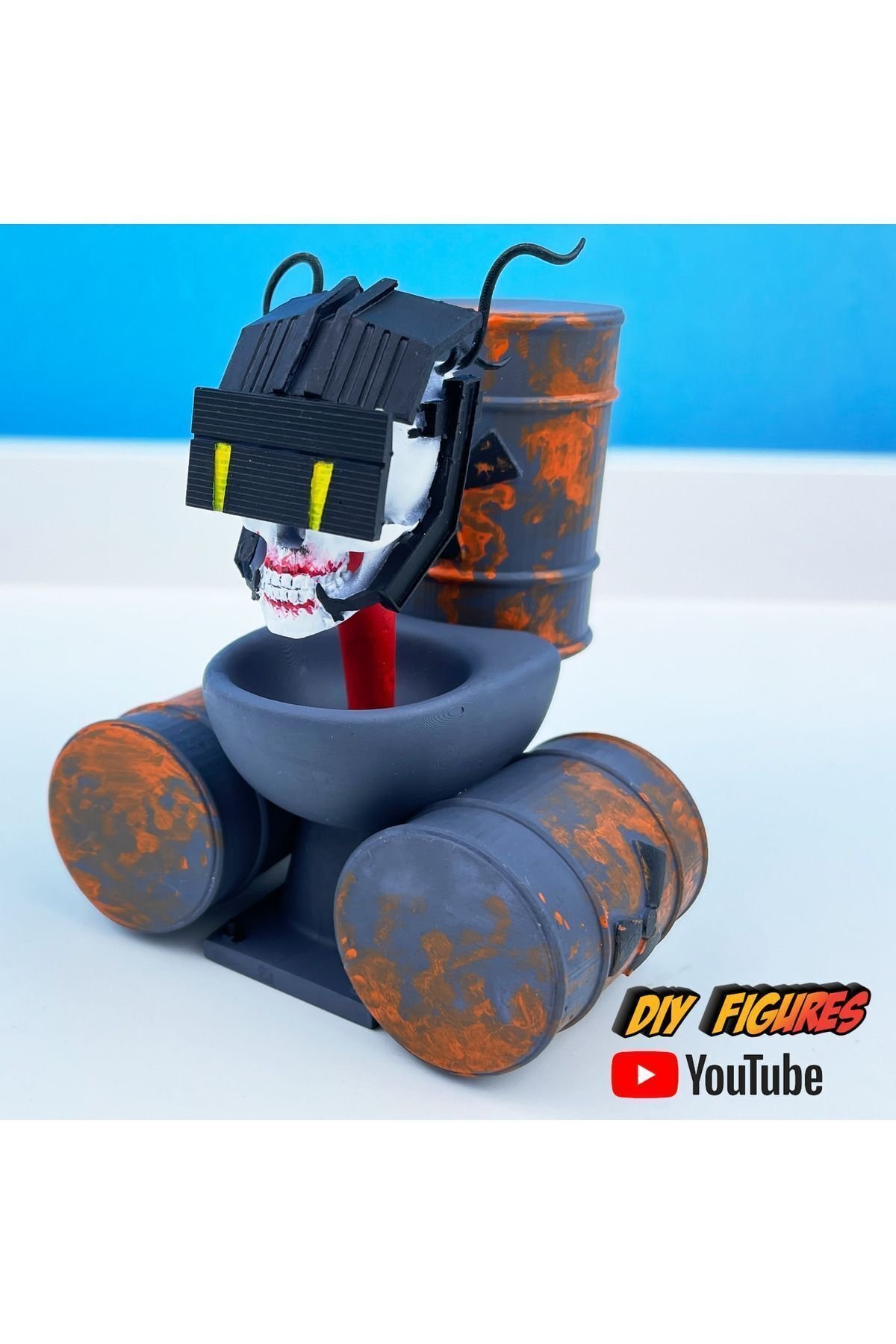 HWN8276KZJZM-Skıbıdı Toılet Gıant Skull Şibili Tuvalet Dev Kafatası 15cm