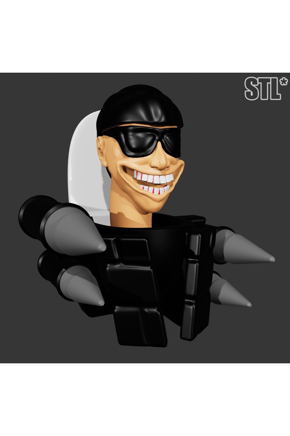 SKIBIDI TOILET - MISSILE SUNGLASSES TOILET ŞİBİLİ TUVALET FÜZE GÜNEŞ GÖZLÜĞÜ FİGÜR - Görsel 2