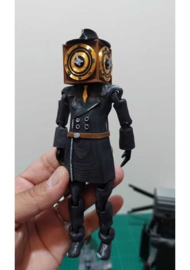 CNQRX017410214VB3-SKIBIDI TOILET MULTIVERSE - CLOCKMAN ŞİBİLİ TUVALET SAAT ADAM FİGÜR COSPLAY 15CM CNQRXVGB4311