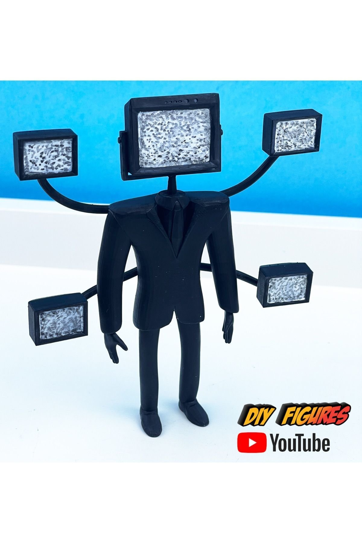 Skıbıdı Toılet Large Tv Man Şibili Tuvalet Büyük Tv Man Figür Cosplay Tvman Şibili 13cm - Görsel 2