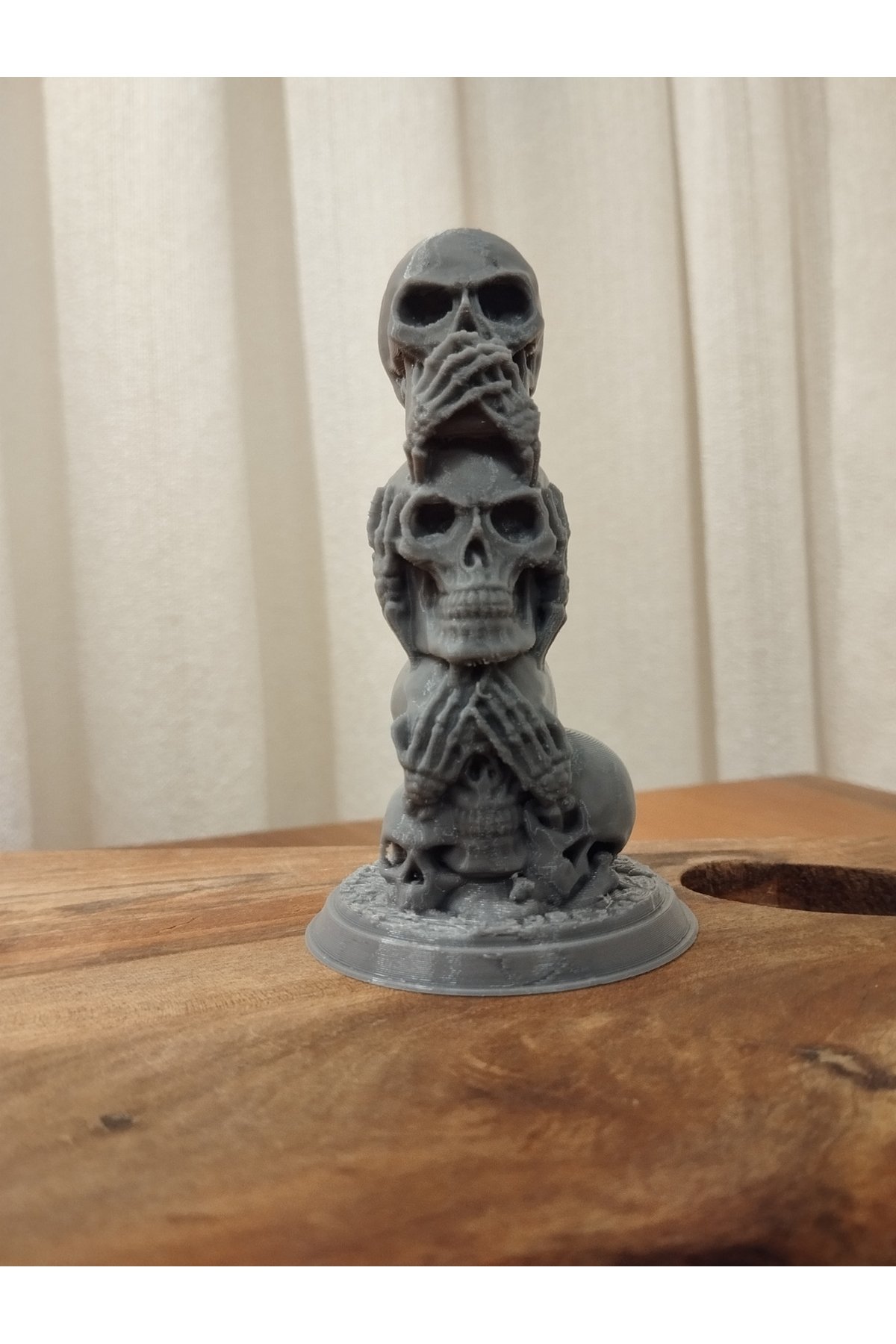 80125048028-Üç Bilge Three Wise Skulls Kafatası Dekoratif Biblo