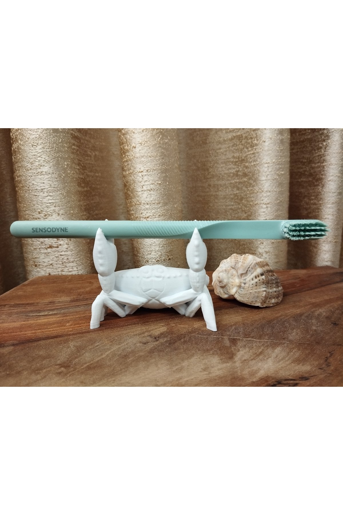 80125048002-Dekoratif Sevimli Yengeç Kalem ve Diş Fırçası Tutucu