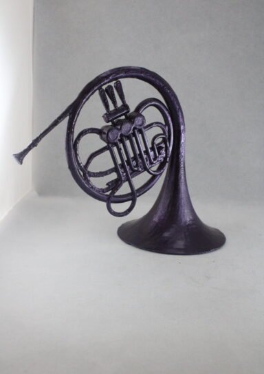 fransızmor-Metalik Mor Fransız Kornosu Biblo Büst Figür 16 CM