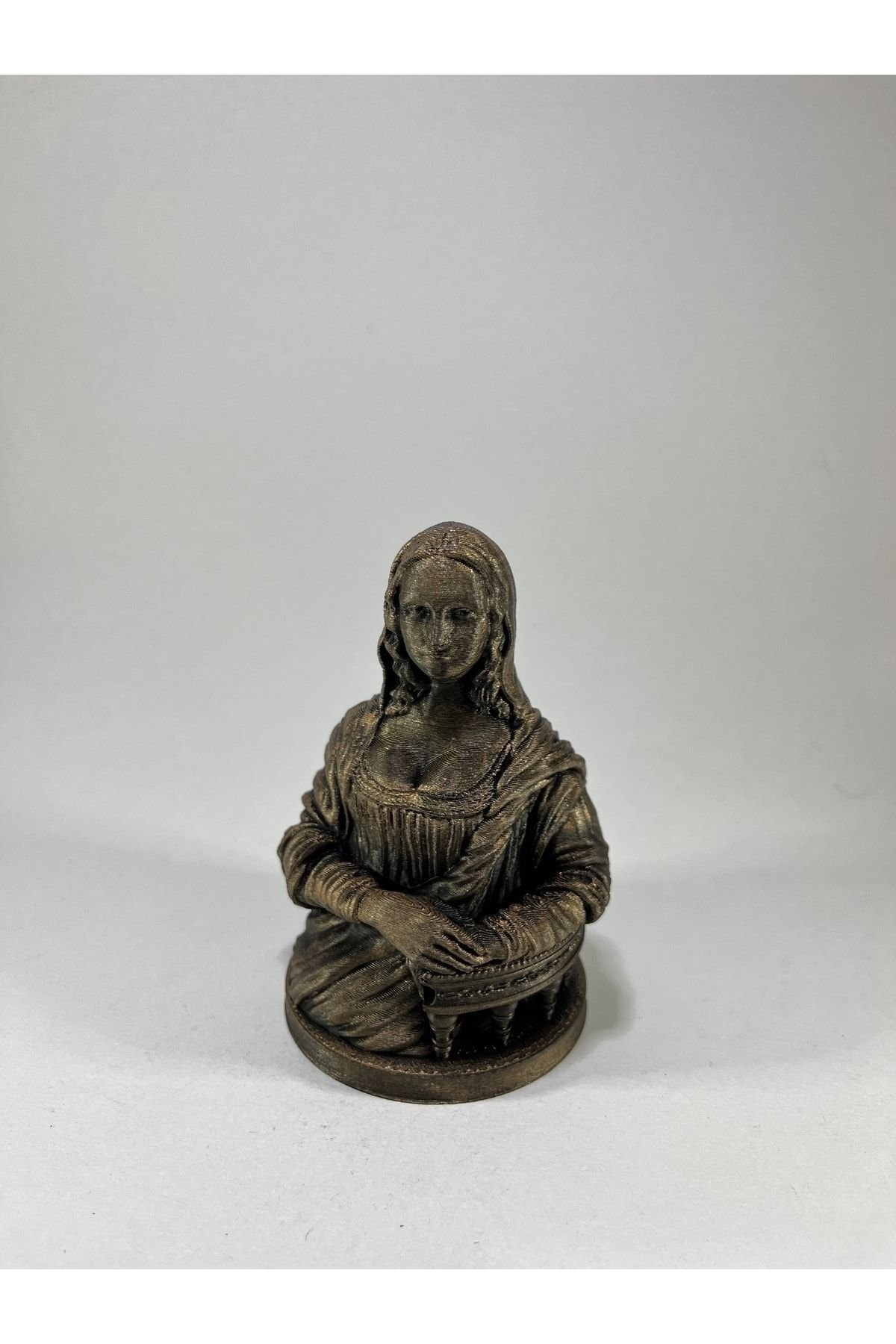 Mona lisa büst figür obje leonardo vinci premium ürün bronz 10x7 cm - Görsel 2