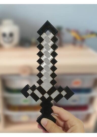 TYBZL11O9R15OU6D51-Bursa3dfilament Minecraft Sword / Minecraft Kılıç Gri 25 Cm