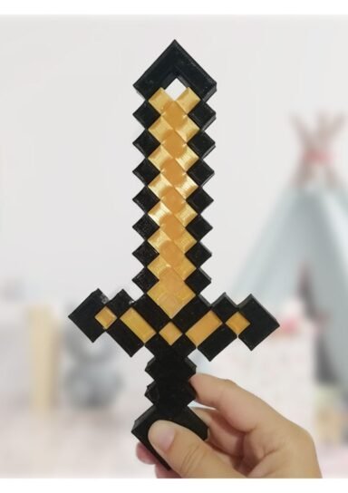 TYB21XGSKRYK9Q9Z99-Bursa3dfilament Minecraft Altın Kılıç 25 Cm