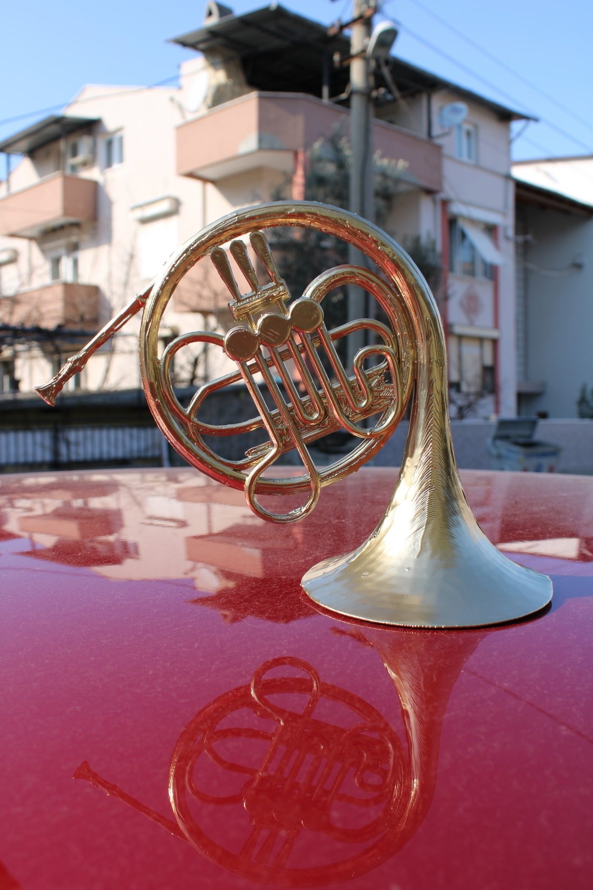 fkorna01-Hımym Gold Fransız Kornosu Biblo Büst Figür 16 Cm