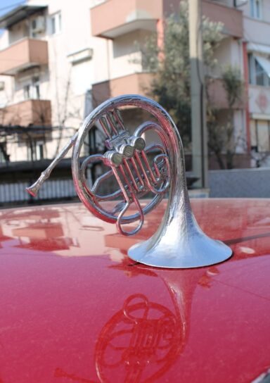 fkorna02-Hımym Fransız Kornosu Gümüş Biblo Figür Büst 16 Cm