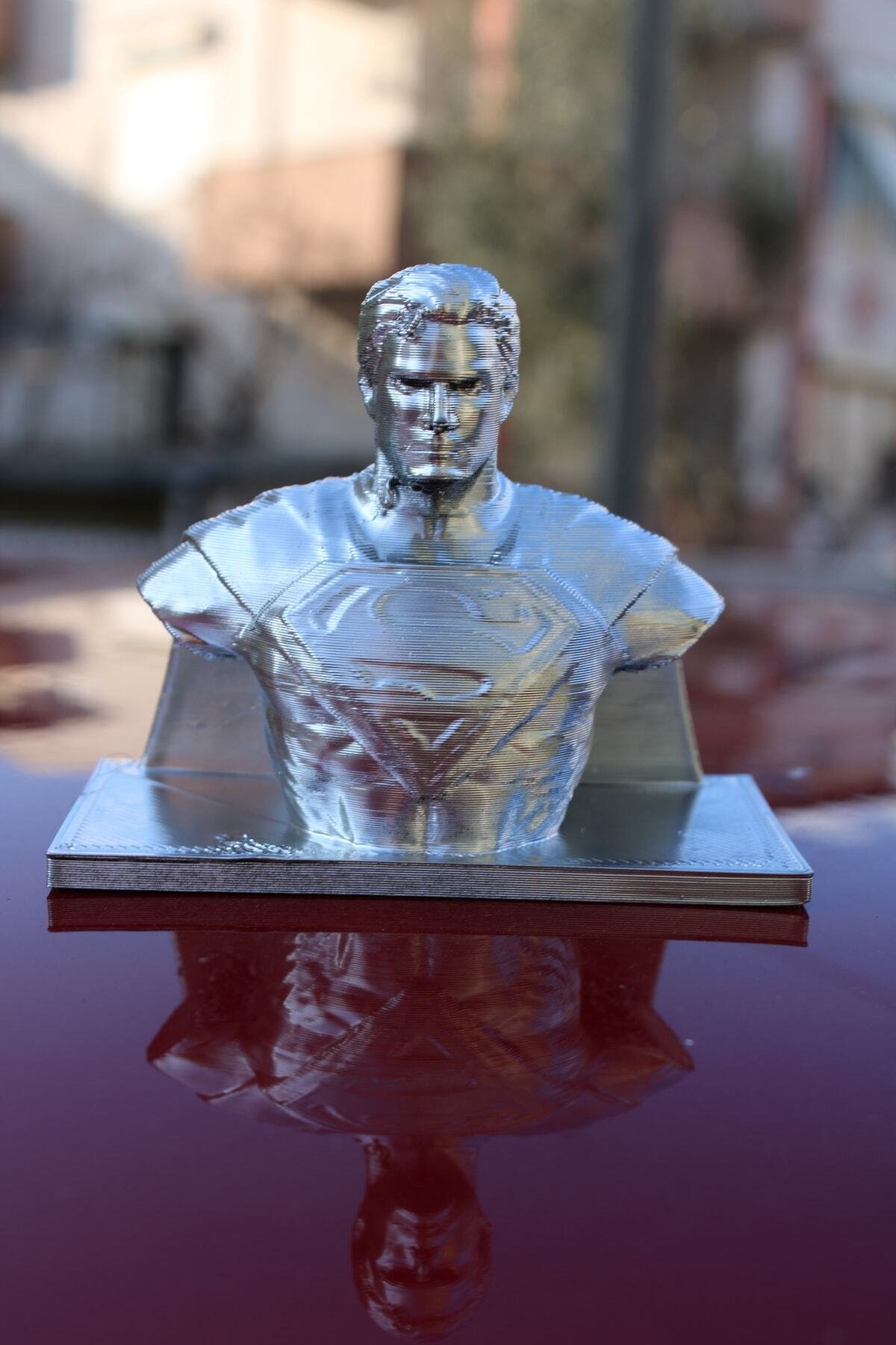 süperman123-Gümüş Süperman Figür-büst-biblo 10 Cm Boyutunda