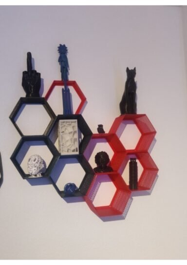 TRN5497SXZQA-Hexagen Altıgen Dekoratif Duvar Rafı 1 Adet