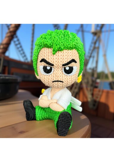 KLX92HHXJS-One Piece Zoro Örgü Desen Figür (Kılıçsız)