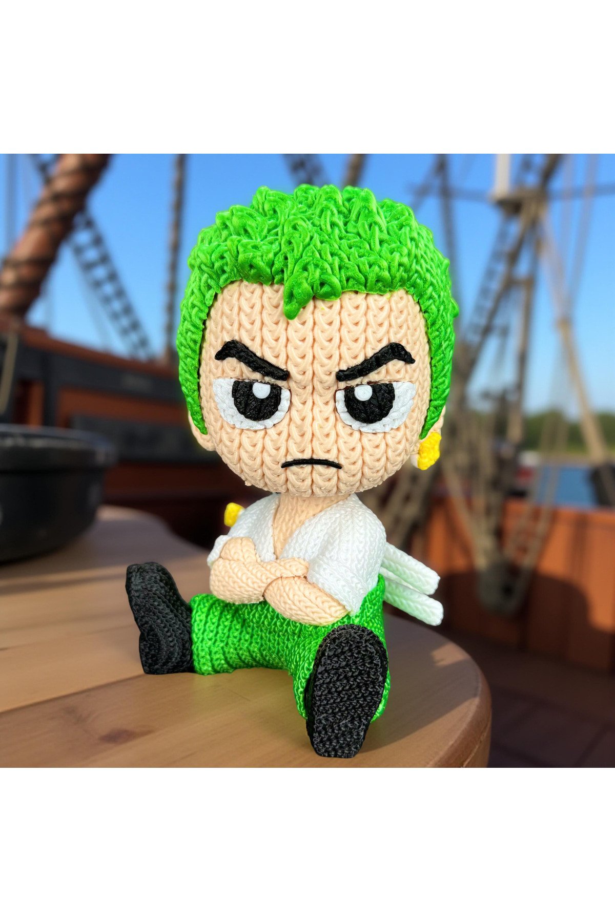 KLX92HHXJS-One Piece Zoro Örgü Desen Figür (Kılıçsız)