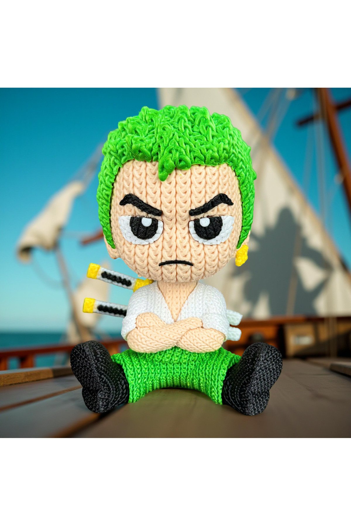 One Piece Zoro Örgü Desen Figür (Kılıçsız) - Görsel 3