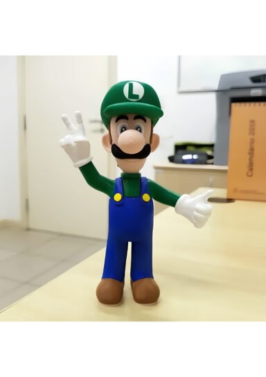 LNX0914HQZBS-Luigi Super Mario Oyunu Figürü (Dev Boy 44CM)
