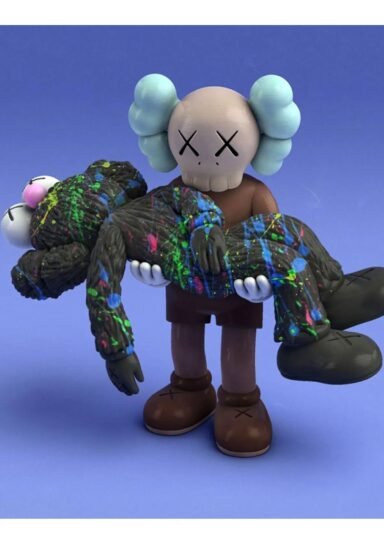 JDW2543TMYKD-Kaws Boyalı Figür Kaws BFF Boyalı Figür Büyük Boy 20CM