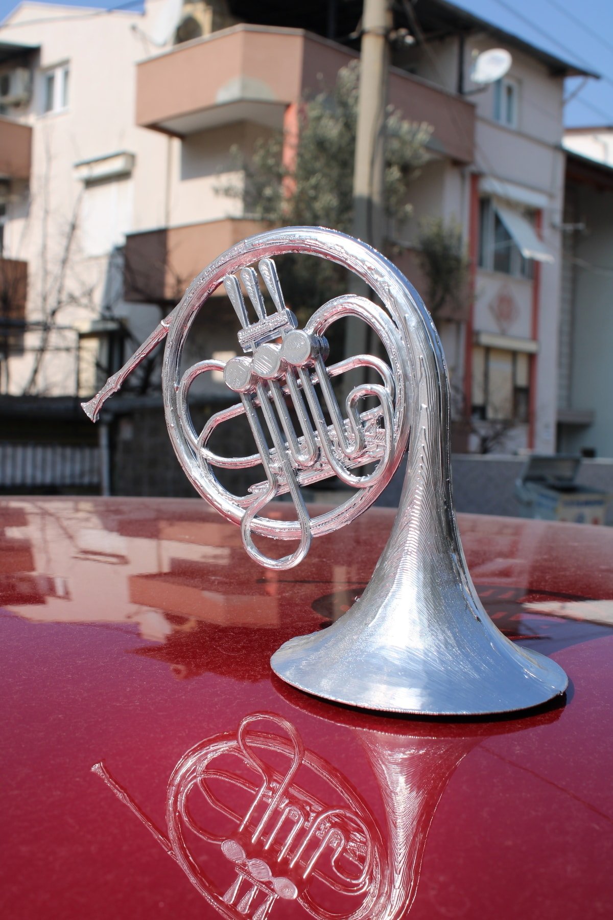 Hımym Fransız Kornosu Gümüş Biblo Figür Büst 16 Cm - Görsel 2