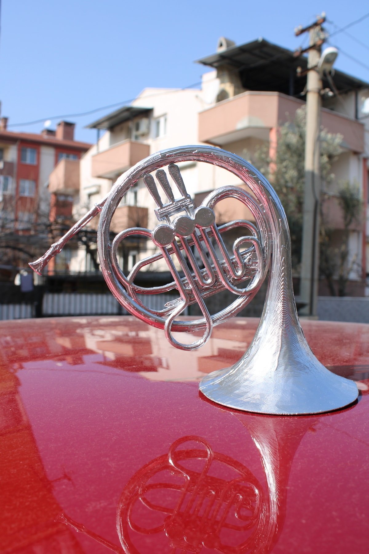 Hımym Fransız Kornosu Gümüş Biblo Figür Büst 16 Cm - Görsel 3