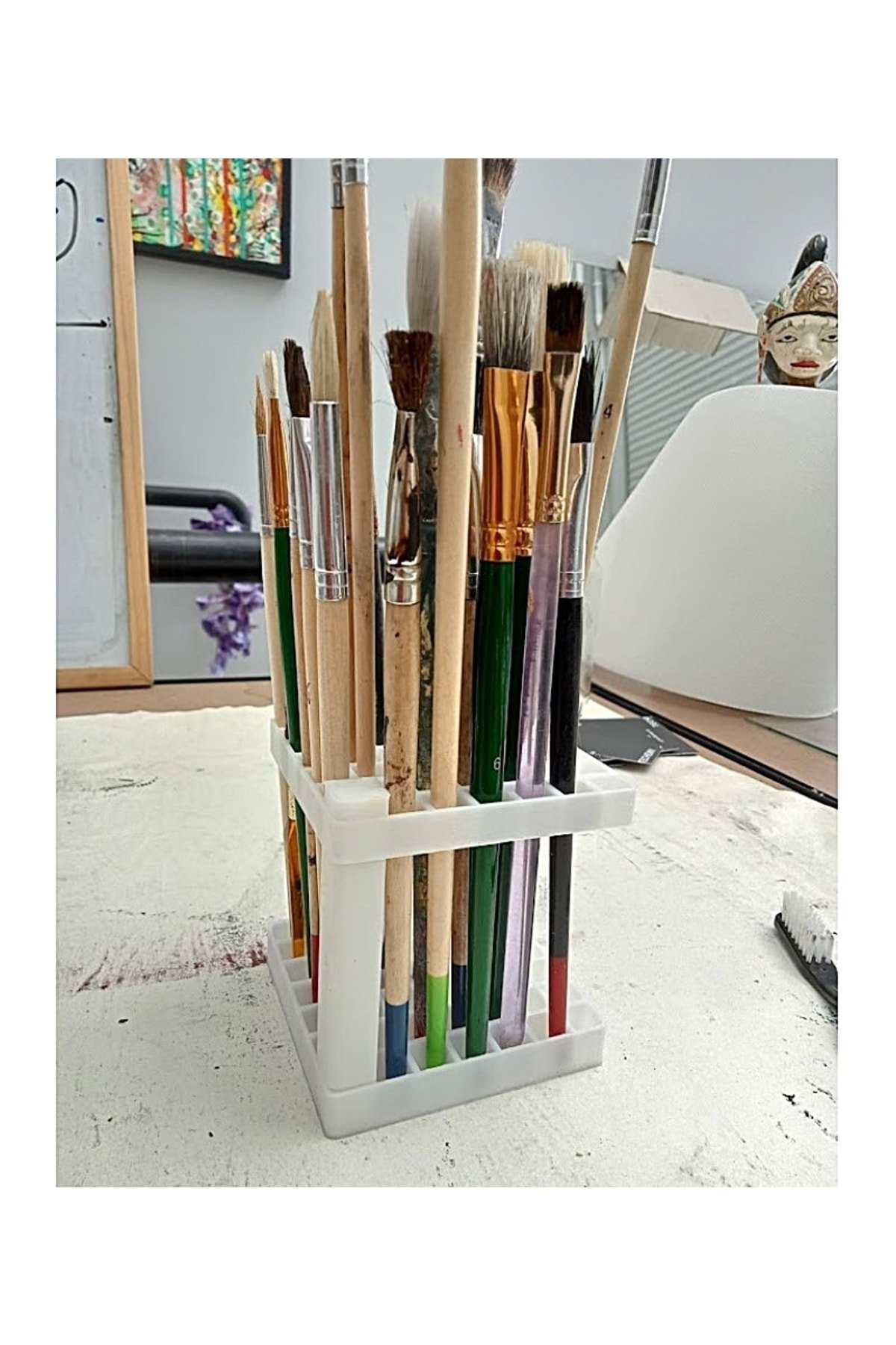 Kubik Model Fırça Ve Kalem Standı 10 Cm - Görsel 4